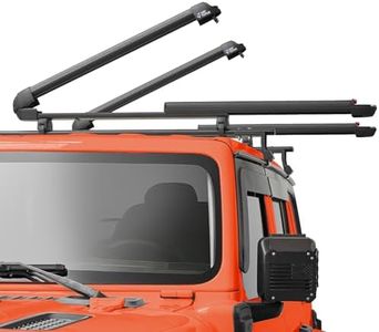 JOYTUTUS Aluminum Ski & &Snowboard Rack with Sliding Extension, Anti-Theft Ski Rack for Car Roof Fits 6 Pairs or 4 Boards, Crab Mounting for Square/Aero/Oval Cross Bar