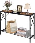 BYUNER Console Table Entryway Table Narrow Sofa Table with Shelves Skinny Hallway Table Narrow Console Table for Hallway Living Room Office 106 * 30 * 76 cm Brown and Black