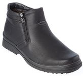 Men's Winter Boots - Fur Lining Boots With Zipper - Classic Style Black Size 12 rusi01