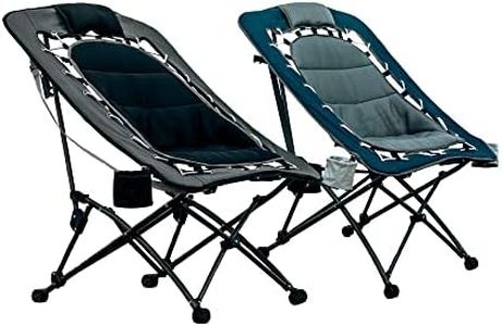 SHFT Outdoors Max Comfort Folding Bungee Chair 2 Pack for Sporting Events, Camping, Tailgating and Outdoor Living (Mixed BB)