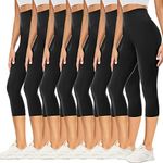 YOLIX 7 Pack Capri Leggings for Wom