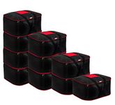 JD Fresh 10 pieces 69 Liters Nylon Storage Bags For Clothes Large Packing Bags For Clothes Storage Home Organizer Items And Storage Bags For Travel Cloth Bag Large Big Bags For Travelling- Red & Black