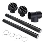 Auxiliary Heater Accessories, 75 mm Hose Car Heater Ducting T-Pipe Warm Air Outlet Exhaust Hose Clips Set for Diesel Heater Car Heating Pipeline Van Heater Air Outlet Vent Hose Replacement