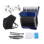 Professional Acordeones Para Adultos Acordeón 22 Keys 8 Bass Accordion Instrument With Adjustable Straps And Sweet Sound Portable Educational Musical Instrument For Music Lover(Dark Blue)