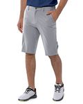 33,000ft Men's Golf Shorts Dry Fit, Lightweight Quick Dry Golf Stretch Shorts with Pockets 11" Inseam for Travel Casual Silver