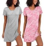 Ekouaer 2 Pack Nightgowns for Women