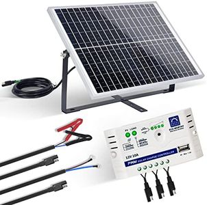 ECO-WORTHY 25W 12V Monocrystalline Solar Panel Kit with Solar Charge Controller: 25W Solar Panel + SAE Connection Cable +10A Controller for Boat RV 12V Deep Cycle Battery Chicken Coop Gate Opener