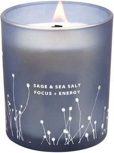 White Sage Sea Salt Candle | Sage Candles for Cleansing House | Wood Wick Candles for Home Scented, Energy Cleansing Candle | Aromatherapy Scented Candles for Men & Women, Relaxing Beach Candle