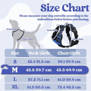 rabbitgoo Medium Dog Harness – No Pull, Adjustable, Reflective, Blue