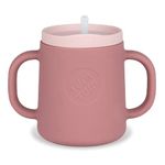 TUM TUM 3 Way Silicone Baby Training Cup - Designed with Feeding & Speech Therapist - Three in one Free Flow Straw Cup, Transition Cup and Open Cup - for 6 Months Plus, 180ml, Pink