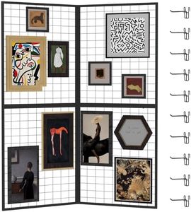 RCZSCBK Foldable Grid Wall Panel 2PCS - Portable Heavy Duty Gridwall Display Rack with Detachable Z Unit, Floor Standing for Retail Store, Craft Fair & Pop Up Events