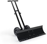 ONECHOI Snow Shovel with Wheels, 39X10inch Angled Steel Blade，Heavy-Duty Snow Shovel Pusher and Plow with Height Adjustable Handle for Driveway and Efficient & Back-Saver Snow Removal