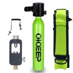 OIOEEP Mini Scuba Diving Tank, 0.5L Dive Portable Lung Tank, 5-10 Minutes Underwater Breathing System Efficient Inflation for Family, Party and Trip Diving Kit(Green), 0.5L-Diving-SKU3-Green