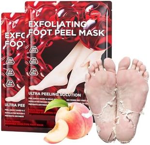 Foot Repairing Mask for Dry & Cracked Skin - Nourishing Foot Mask to Remove Dead Skin & Calluses, Baby Soft Feet for Men & Women - Foot Spa (2pcs, Peach)