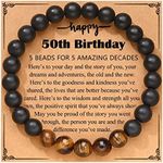 50 Th Birthday Gift Bracelets for Men 50 Yr Old Birthday Gifts for Brother Boyfriend 50 Year Old Birthday Gifts for Best Friend Happy 50th Birthday Gifts Tigers Eye Bracelet