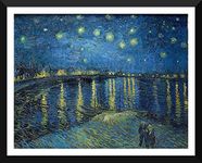 Tallenge Starry Night over The Rhone by Van Gogh Small Framed Poster (12 x 17 inches)