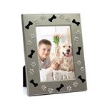 MIMOSA MOMENTS Metal Pet 4x6 Picture Frame for Dog with Bones & Paw Print