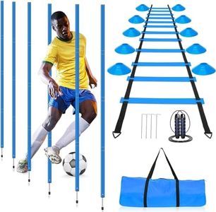 Soccer Agility Training Poles Set - Includes 6 Agility Poles,Agility Ladder, 10 Soccer Cones,Jump Rope for Speed Training, Soccer Training, Basketball Athletes & Kids