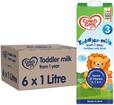 Cow & Gate 3 Toddler Baby Milk Ready to Use Liquid Formula, 1-3 Years, 1 L (Pack of 6)