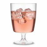 Regalzone One Piece Disposable Plastic Wine Glasses (200ml) - Pack of 20