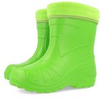 EVA Light Kids Girls Wellington Boots Rainy Snow Wellies flace linners 5 UK Toddler to 2 UK Junior (Green, uk_footwear_size_system, big_kid, numeric, medium, numeric_2)