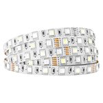 BTF-LIGHTING 5050 RGBW RGB+Cool White(6000K-7000K) 150RGB+150White LED 5m 16.4ft 60LEDs/m Multi-Colored LED Tape Lights IP30 Non-Waterproof White PCB DC12V for Bedroom Kitchen Home Decoration