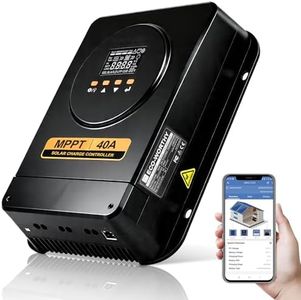 ECO-WORTHY MPPT Solar Charge Controller 40A with Bluetooth, 12V/24V Auto, LCD Display, Compatible with LiFePO4 Gel SLA Battery, Lithium Battery Activation for Solar Panels