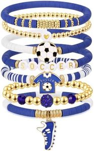 Joyline Women’s Soccer Charm Bracelet, Game Day Fan Jewelry Accessory, Blue