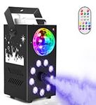 Erreyht Smoke Machine, 700W Fog Machine, 9 LED Lights with Disco Ball, Remote Control with Strobe, Auto, Single color, Smoke Mode for Party Christmas Halloween DJ Stage Effect