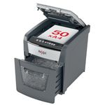 Rexel Optimum Auto Feed+ 50 Sheet Paper Shredder Cross Cut P4 Security for Home | shredders home use | Office 20L Pull Out Bin Quiet 55dBA Anti Jam Shreds Credit Cards Staples Clips