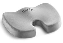 ComfiLife Coccyx Orthopedic Memory Foam Office Chair and Car Seat Cushion for Back Pain and Sciatica Relief (Gray)
