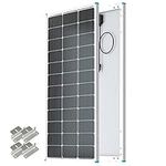 Renogy Solar Panel 100 Watt 12 Volt with Mounting Z Brackets High-Efficiency Monocrystalline PV Module Power Charger for RV Marine Rooftop Farm Battery and Other Off-Grid Applications