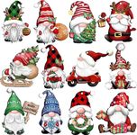 Hiagkmet 24 PCS Christmas Gnome Wooden Hanging Ornaments, Wood Hanging Decor for Christmas Tree Decoration Gnome Santa Doll Wooden Hanging Craft Gnome Elf Party Supplies