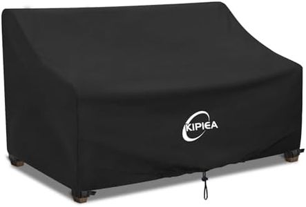 Kipiea Patio Sofa Cover, Durable 600D Outdoor Couch Covers Waterproof Winter, 2-Seat Patio Furniture Cover Loveseat, Outdoor Sofa Covers with Anti UV and No Tears, No Fading (60" W x 34" D x 31" H)
