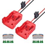 2 Packs Power Wheel Adapter for Milwaukee Battery M18,Runbod 18V Adapter Power Wheel Battery Converter Kit with Fuse Holder and 30Amp Fuses for DIY, RC Toys and Robotics, Red…