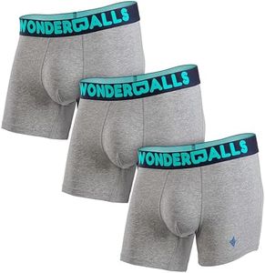 Wonderballs Short Boxer Briefs for Men - Gray, X-Large, (Pack of 3) - Ultra-Soft & Breathable Peruvian Pima Cotton & Modal Blend, Short Boxer Briefs - Athletic Underwear for Men - Mens Underwear