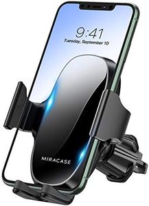 Miracase Phone Holders for Your Car with Newest Metal Hook Clip, Air Vent Cell Phone Car Mount, Hands Free Universal Automobile Cradle Fit for iPhone Android and All Smartphones, Classic Black