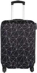 Explore Land Travel Luggage Cover Suitcase Protector Fits 31-32 Inch Case (Black Polygonal, XL)