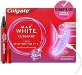 Colgate Max White Ultimate at home LED teeth whitening kit | Enamel Safe | Reverses up to 20 Years of Stains** | Whitening Pen & Smartphone Powered LED Whitening Light | Developed by Dental Experts