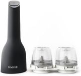 FinaMill USB Rechargeable Pepper Mill & Spice Grinder | Adjustable Coarseness, Ceramic Grinding Elements, One Touch Operation with LED Light | Includes 2 Quick-Change PRO Plus Pods | Midnight Black