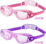 Kids Swim Goggles, 2 Packs Swimming Goggles for Kids Girls Boys and Child Age 4-16