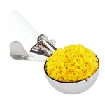 Restaurantware RWT0216 Met Lux #6 Disher Portion Scoop White Handle 4.66 oz 1 Count Box Measuring Cups, Stainless Steel