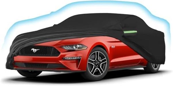 Car Cover for Ford Mustang 1994-2022 2023, Waterproof All Weather for Automobiles, Windproof Snowproof Rain Hail Sun UV Protection Full Outdoor Indoor Exterior Car Covers, Black