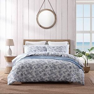 Tommy Bahama- King Duvet Cover Set, Reversible Cotton Bedding Set with Matching Shams, Coastal Home Décor (Pen and Ink Blue, King)