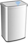 TANGZON 50L Automatic Sensor Kitchen Bin, Stainless Steel Touchless Infrared Motion Trash Bin with Soft Closure Lid & Deodorant Box, Fingerprint-Proof Smart Trash Can Dustbin for Home Office Bathroom