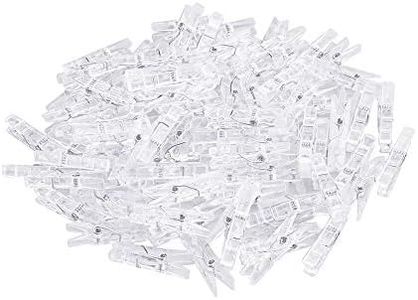 AFASOES 100 Pz Mollette da Bucato in Plastica Trasparenti Piccole Mollette da Appendere per Foto Diametro 35 mm Mini Clip con Molla per Appendere per Foto per Foto Fai Da Te Biglietti Matrimonio
