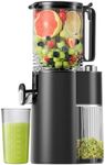 Cold Press Juicer, 6.1" Wide Feed Chute Juicers with 350w Power Motor, Slow Masticating Juicer Machine with High Juice Yield for Whole Vegetables & Fruits, Easy to Clean, Black Gray