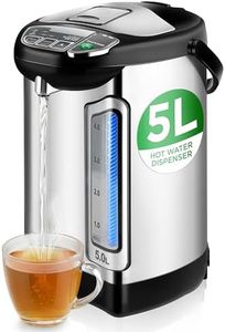 NutriChef Electric Water Boiler and Warmer - 5L/5.28 Qt Stainless Steel Hot Water Dispenser w/Rotating Base, Keep Warm Temperature Set, Auto Shut Off, Safety Lock, Instant Heating for Coffee & Tea