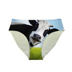 HUGS IDEA Cute Cow Print Panties Lingerie Breathable Seamless Underwear for Ladies M