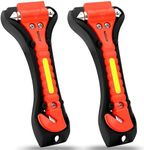 SZEOF Car Window Breaker,Glass Breaker,Car Window Breaker and Seatbelt Cutter,Multi-Functional Car Safety Hammer,Car Emergency Kit,2 Packs(Orange)…